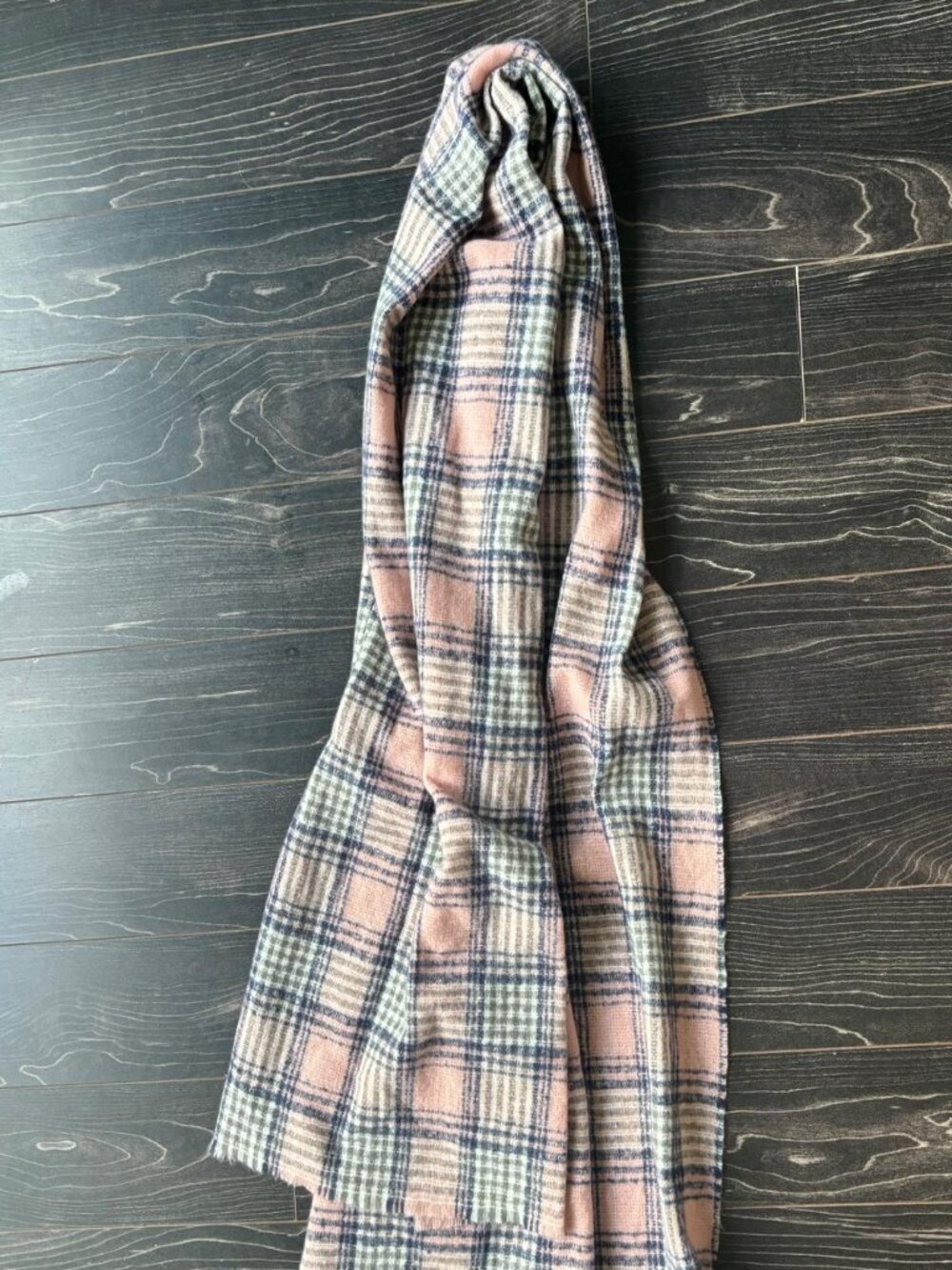 Soft Pink Plaid Scarf